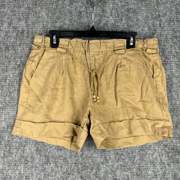Old Navy Shorts‎ Juniors 3 Linen Drawstring Chino Low-waist Casual Stretch-Waist - Picture 1 of 8